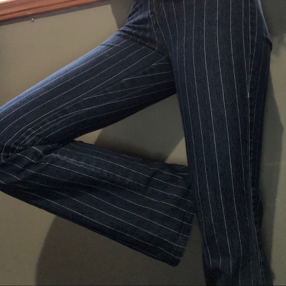 Vintage Bongo Striped Flared Bottom Jeans